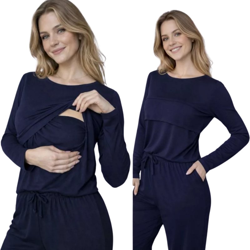 Pijama Amamentação Maternidade Grávida Gestante