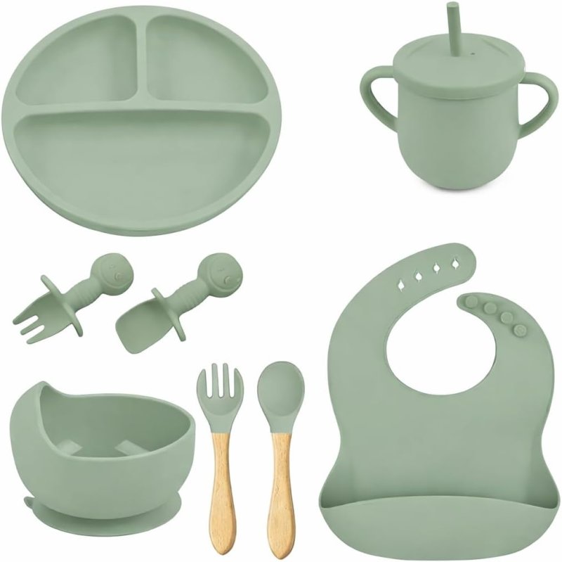 Kit Introdução Alimentar Bebê 8 Peças Silicone